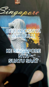 KAOS SINGAPORE SINGAPURA MERLION WARNA HITAM