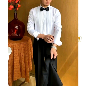 Áo Sơ Mi Nam TRAZ Tuxedo Xếp Ly Măng Séc Nam Cufflink Chất Vải Cotton(mặc ôm thì giảm 1 đến 2 size)