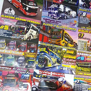 1 LEMBAR STIKER BUS BASURI ISI 36 PC / STIKER BUS