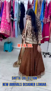 [PRE-ORDER] 2026 MAY BROWN LEHENGA ANARKALI SUIT WITH DUPATTA HEAVY EMBROIDERY ( SIZE M TO 2XL) ETA: 2026-12-30 | BROWN LEHENGA CHOLI STYLE ANARKALI DRESS GOLD WORK PARTY WEAR | GAUN LEHENGA COKLAT MEWAH SULAMAN PENUH DENGAN DUPATTA BAJU PESTA