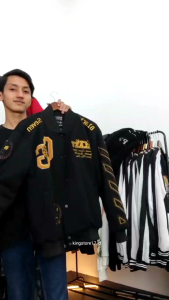 KING STORE - VARSITY JACKET - COSMIC GALAXY | BLACK GOLD EDITION - FULL CATTON