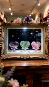 crystal decorations fluorite heart shape