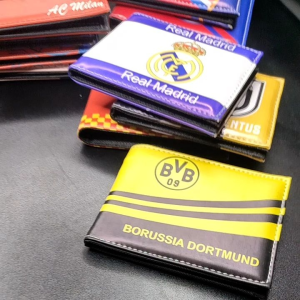 Dompet Bola Bahan Kulit Sintetis Gambar Club Borussia Dortmund