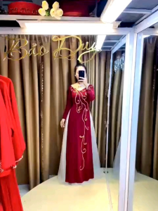 Áo dài mẹ tiệc sui gia hỏi cưới thiết kế