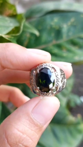 Cincin green zamrud cutting dim  12 mm ring terlaris