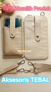 Fox - Tas Slempang Wanita Dompet Handphone Sling bag Croco Hitam