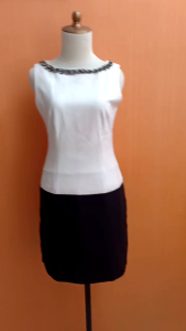 mini midi dress wanita putih hitam THE EXECUTIVE cewek S M kutung bodycon santai MEWAH minus