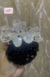 Jepit Otomatis Hairnet Permata Bunga Besar