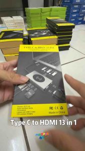 13 IN 1 USB Type C HUB To HDMI-Compatible Adapter OTG Vga RJ45 Lan Multi USB PD 3.0 USB-C for MacBook Pro Air 4KSplitter