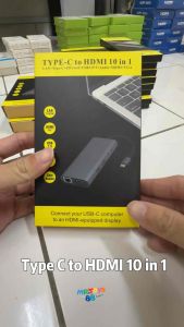 10 IN 1 USB Type C HUB To HDMI-Compatible Adapter Audio Vga RJ45 Lan Multi USB PD 3.0 USB-C for MacBook Pro Air 4KSplitt