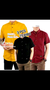 Paket Hemat 3 Picc: Kemeja Lengan Pendek Polos dan Kemeja Catun Kasual Premium