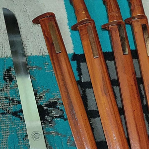 Golok silat IPSI ukuran dewasa 35 cm cat kuning