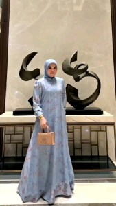 Arsyakayla Vania Dress | Gamis Terbaru Premium Motif Print | Gamis Pesta Cantik Kekinian
