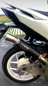 Knalpot samlong original draco Blackcoating inlet 38 mm Free triplat Nmax Aerox Beat Vario Mio Scoopy Genio dll
