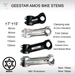 Geestar Amos Bike Stem Oversized Clamping 60mm 80mm 90mm 100mm 110mm 120mm -7 -17 +7 +17 31.8mm
