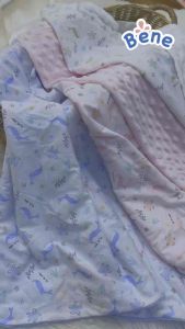 Benebaby ผ้าห่ม ผ้าห่มดอทมิ้ง ทูโทน ผ้าห่มเด็กแรกเกิด เด็กทารก ขนาด 70x100cm
