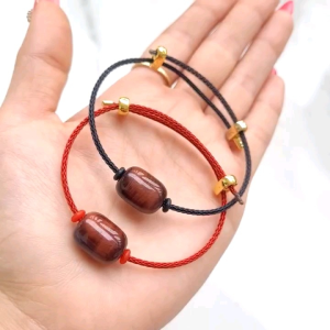 Vòng Cáp Lu Thống Mắt Hổ Nâu Đỏ  - Phong Thủy TUDO