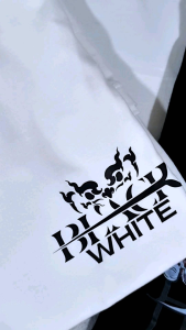 เสื้อลายไทยประยุกต์ Black&Whiteเสื้อยืด cotton100%