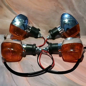 LAMPU SEIN SEN STANDAR NINJA 150 R S SS CHROME MIKA KUNING 4 PCS UNIVERSAL