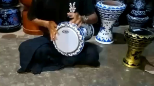Dumbuk Murah atau Darbuka Kayu 6 Inch dan 8 Inch Hitam Silver