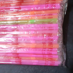 Sedotan Steril 6mm Bengkok Warna Neon Isi 100pcs / Sedotan Flexible Higienis Neon Isi 100pcs