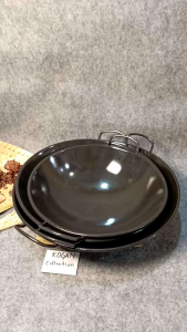 WAJAN HITAM ENAMELCHAINES WOK PAN BLACK METAL TEBAL 1.2MM ANTI LENGKET DAN GORES 31-34-37-40-43-46-48cm Kitchenware