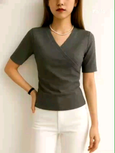 EDELINE ATASAN SCUBA WANITA TERBARU KAOS KOREA LENGAN PENDEK MASA KINI BAJU CASUAL  SCUBA PRENIUM VIRAL TERLARIS