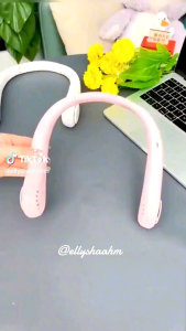 🌹READY STOCK🌹 Mini Neck Fan USB Rechargeable Neck Hanging Dual Cooling Hands Free Bladeless Fan Kipas Leher Viral 迷你颈风扇