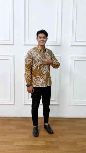 Batik Pria Lengan Panjang 2023 BATIK KONTERESPRO motif golden Kode size M L XL XXL