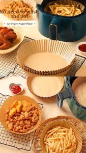 Giấy Nến Lót Nồi Chiên Không Dầu Set 50 Miếng Giảm Thiểu Tối Đa Dầu Mỡ Bám Vào Nồi Chiên