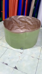 KOLAM BULAT TANPA RANGKA BAHAN TERPAL A20 BERLAPIS FIBER/KAREPET TALANG