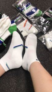 Tất Yonex cổ ngắn vớ cầu lông nam nữ đệm bàn êm chân kháng khuẩn màu trắng SPORT SOCKS 1987
