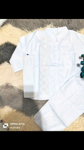 Koko Putih Bordir Anak Laki-Laki Usia 1th - 15th Lengan Panjang Best Seller