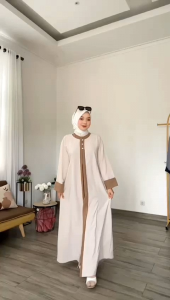 GAMIS SABIRA ABAYA TERBARU DOBLELAYER POLOS BY ALFARO BESTSELLER 2025 MODEL SABYAN DEWASA