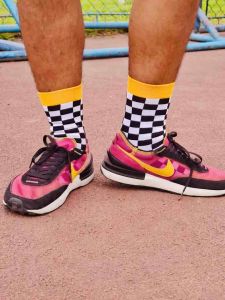 Raf&Lui Checkered Crew Socks | Half Terry Cushion | Hand-Linked Toe | Premium Comfort