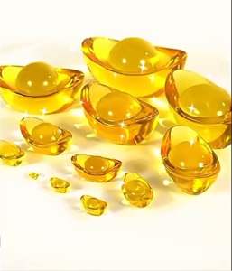 Citrine ornaments large and small gold ingots crystal ingots黄水晶摆件大小金元宝水晶元宝聚宝盆乔迁摆件开业礼品家居装饰品