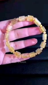 [MY🇲🇾 Ready Stock]💛✨金发钛晶方块手串 Golden Rutilated Quartz Cube Bracelet  ｜招财聚能 ✦ 稳固气场 ✦ 增强自信 ✦ 聚焦目标｜