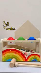 BabyBoss Multifunctional Music Knock Ball Wooden Educational Toys For Children Colorful Knocking Music Instrument Toy