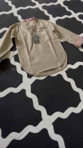 BQR-clothing1902 kemeja anak lengan panjang motif polos warna Mocca by bqr bisa cod