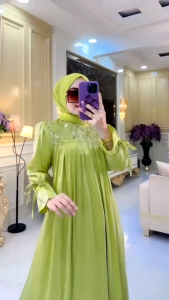 Gamis shimer anggrek Ter baru