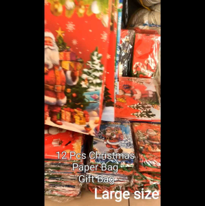 12 Pcs Christmas Paper Bag Gift Bag Hand Bag