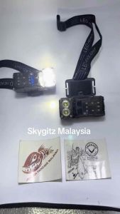 SKYGITZ MALAYSIA Tactical Headlamp 10Hour Battery 90° Rotatable Flashlight Sensor With Clip Type-C Rechargeable Light