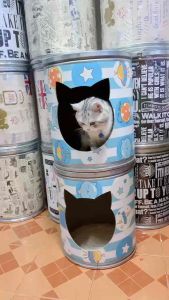 ถังกระดาษบ้านแมว ลายการ์ตูนน่ารักๆ