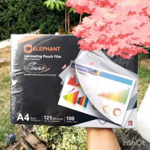 พลาสติกเคลือบบัตร ตราช้าง รุ่น Sure ขนาด A4 ( 1 กล่อง / มี 100 แผ่น )