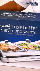 Baumann Triple Buffet Server Warmer