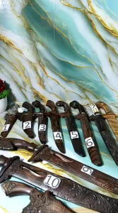 pisau seset premium antik baja hss kayu sonokeling siap pakai