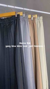 GHEA FASHION | Rok Plisket Semi Woll Jumbo Polos - Rok Plisket Semi Woll Panjang - Rok Kerja Jumbo