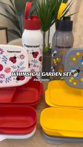 Tupperware Whimsical Garden Dottie Bug Set / Busy Bee Set/ Round Eco Bottle 750ml /Foodie lunch box Cartoon