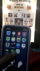 bingkai foto 3D scan musik spotify bunga asli ukuran 6R