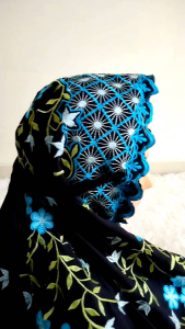 Mukena Dewasa Bordir Mukena Terusan Dewasa Polino Warna Hitam Bordir Bunga Daisy Cantik Mukenah Dewasa Lajuran/Lajur Premium Murah Grosir Mukena Murah Berkualitas